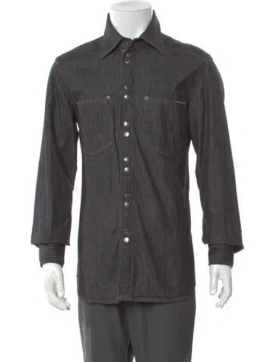Pre-owned D&g Vintage 2000's Denim Shirt In Blue