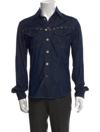 Pre-owned D&g Vintage 2000's Denim Shirt In Blue