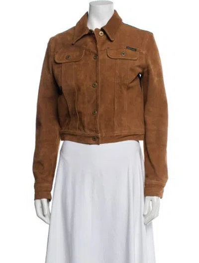 Pre-owned D&g Vintage 2000's Jacket In Blue/brown