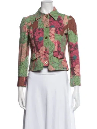 Pre-owned D&g Vintage 2000's Jacket In Green/pink