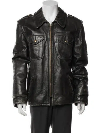 Pre-owned D&g Vintage 2000's Moto Jacket In Black