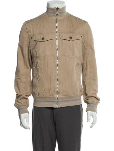Pre-owned D&g Vintage 2000's Moto Jacket In Neutral