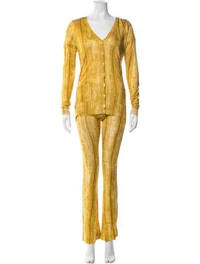 Pre-owned D&g Vintage 2000's Pant Set In Yellow