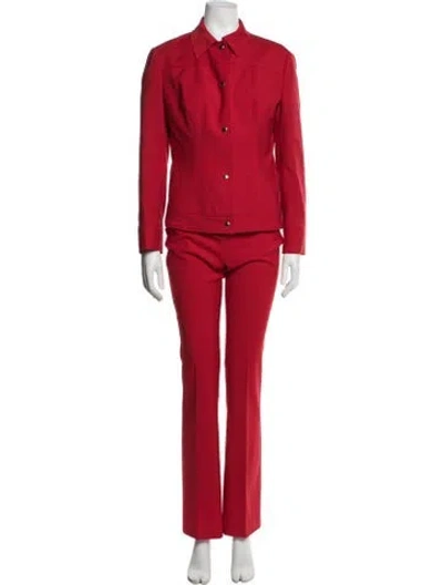 Pre-owned D&g Vintage 2000's Pantsuit In Red
