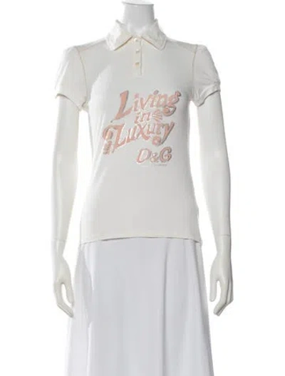 Pre-owned D&g Vintage 2000's Polo In Neutrals