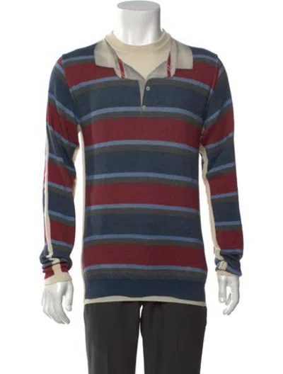 Pre-owned D&g Vintage 2000's Polo Sweater W/ Tags In Blue