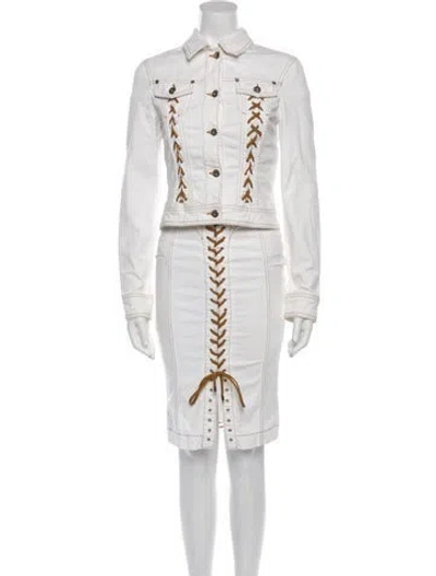 Pre-owned D&g Vintage 2000's Skirt Set In White