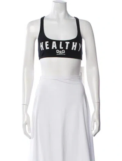 Pre-owned D&g Vintage 2000's Sports Bra In Black/white