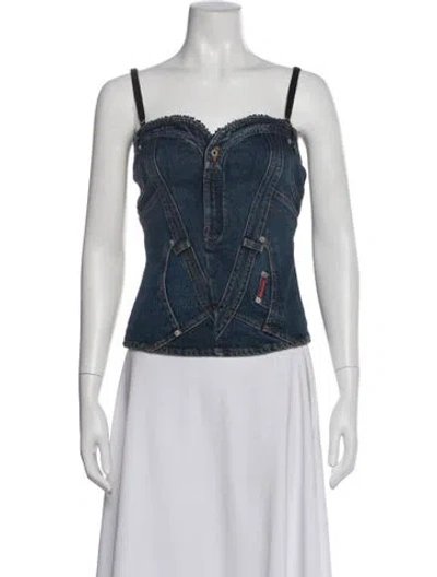 Pre-owned D&g Vintage 2000's Top In Blue