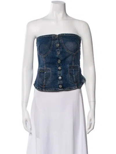 Pre-owned D&g Vintage 2000's Top In Blue