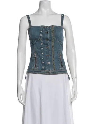 Pre-owned D&g Vintage 2000's Top In Blue