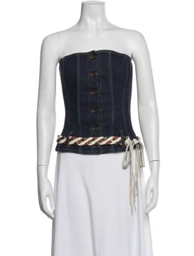 Pre-owned D&g Vintage 2000's Top In Blue