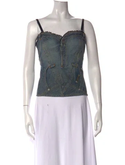 Pre-owned D&g Vintage 2000's Top In Blue