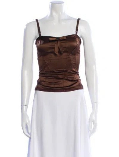 Pre-owned D&g Vintage 2000's Top In Brown