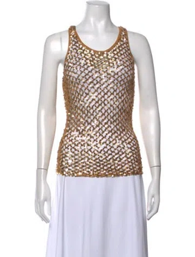 Pre-owned D&g Vintage 2000's Top In Gold/metallic