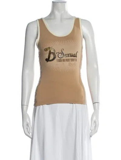 Pre-owned D&g Vintage 2000's Top In Neutrals