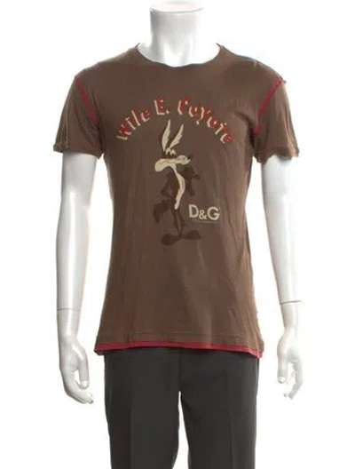 Pre-owned D&g Vintage 2000's T-shirt In Brown