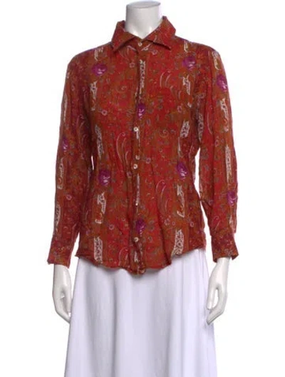 Pre-owned D&g Vintage 2002 Button-up Top In Orange/purple