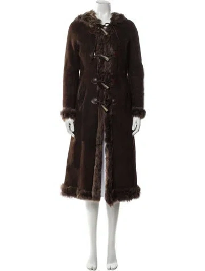 Pre-owned D&g Vintage 2002 Fur Coat In Brown