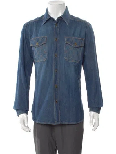Pre-owned D&g Vintage 2003 Denim Shirt In Blue