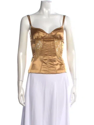 Pre-owned D&g Vintage 2003 Top In Brown