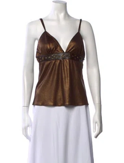 Pre-owned D&g Vintage 2003 Top In Brown/gold