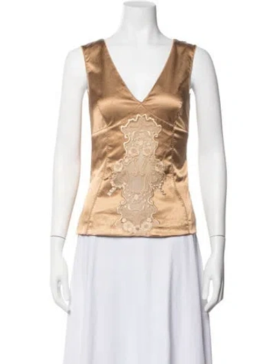 Pre-owned D&g Vintage 2003 Top In Neutrals