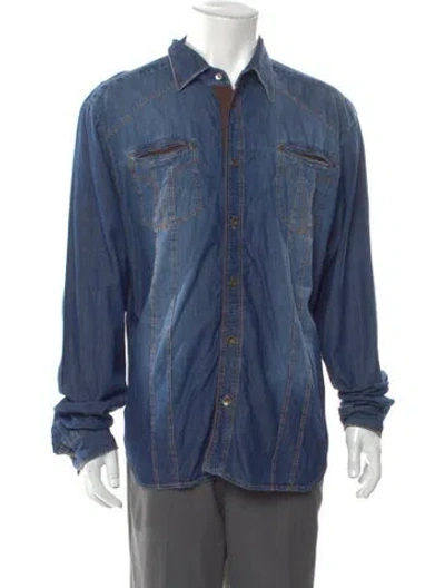 Pre-owned D&g Vintage 2005 Denim Shirt In Blue