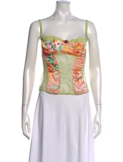 Pre-owned D&g Vintage 2005 Top In Green/pink