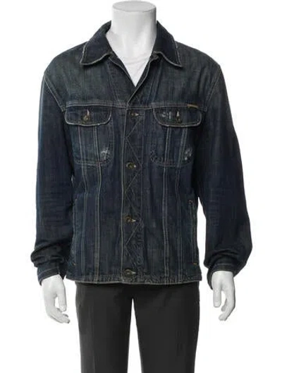 Pre-owned D&g Vintage 2005 Trucker Jacket In Blue