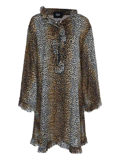 Pre-owned D&g Vintage Animal-print Dress