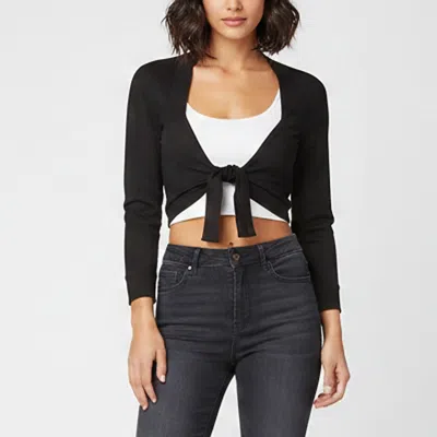 Pre-owned D & G Vintage Black Wool Blend Knit Cropped Wrap Cardigan Shrug M