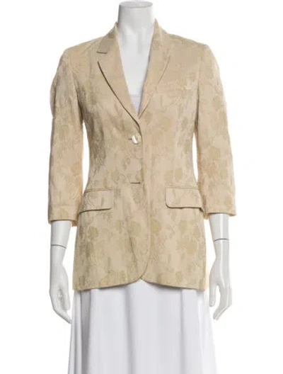 Pre-owned D&g Vintage Floral Print Blazer In Neutral