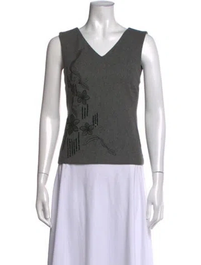 Pre-owned D&g Vintage Floral Print Top In Grey