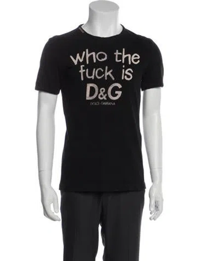 Pre-owned D&g Vintage Graphic Print Jersey In Black