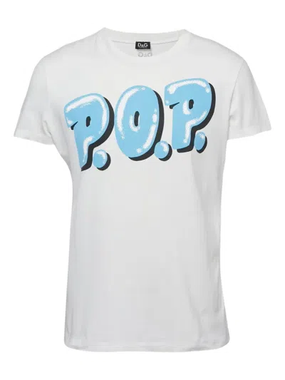 Pre-owned D&g Vintage Graphic-print T-shirt In White