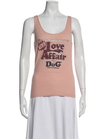 Pre-owned D&g Vintage Graphic Print Top In Pink