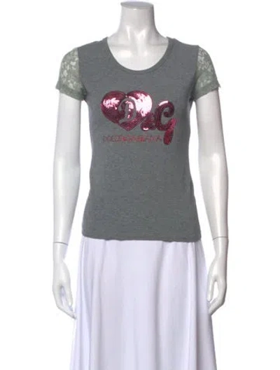 Pre-owned D&g Vintage Graphic Print T-shirt In Grey