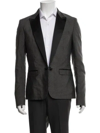 Pre-owned D&g Vintage Houndstooth Print Blazer In Black