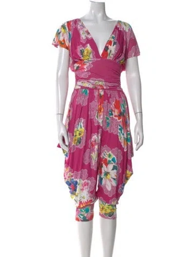 Pre-owned D&g Vintage Jersey Jumpsuit In Pink