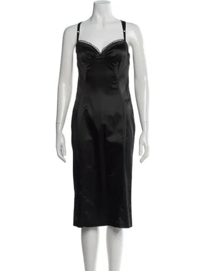 Pre-owned D&g Vintage Knee-length Dress In Black