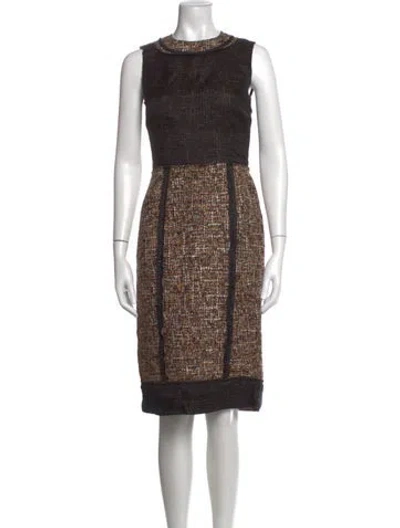 Pre-owned D&g Vintage Knee-length Dress In Black/brown