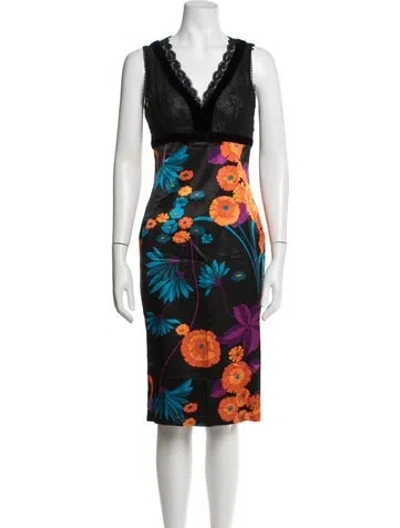 Pre-owned D&g Vintage Knee-length Dress In Black/orange