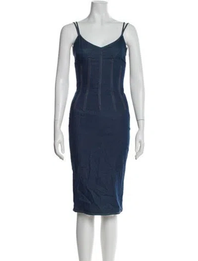 Pre-owned D&g Vintage Knee-length Dress In Blue