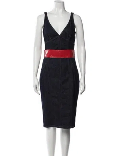 Pre-owned D&g Vintage Knee-length Dress In Blue