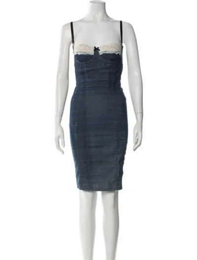 Pre-owned D&g Vintage Knee-length Dress In Blue