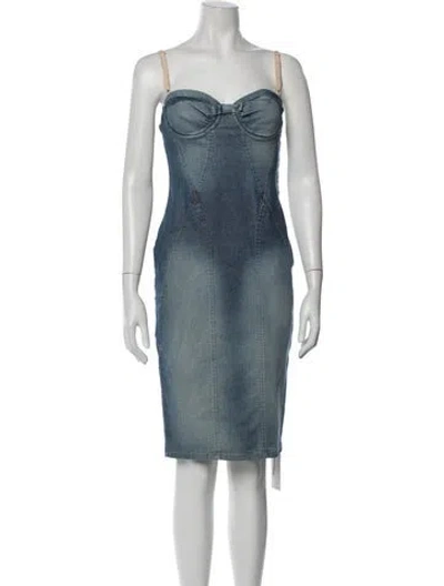 Pre-owned D&g Vintage Knee-length Dress In Blue