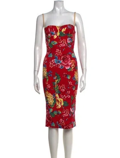 Pre-owned D&g Vintage Knee-length Dress In Blue/red