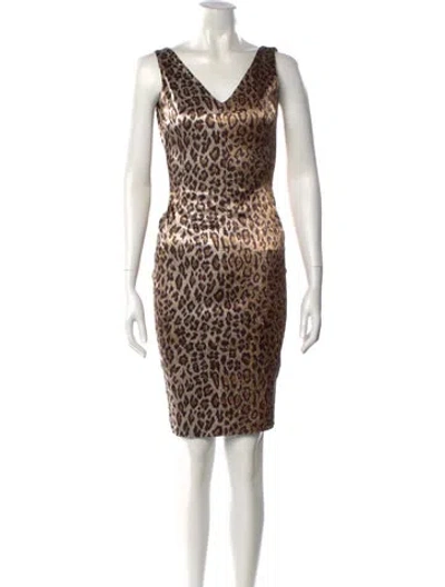 Pre-owned D&g Vintage Knee-length Dress In Brown