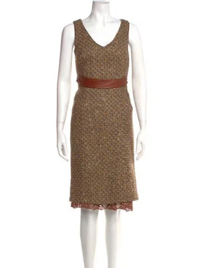 Pre-owned D&g Vintage Knee-length Dress In Brown